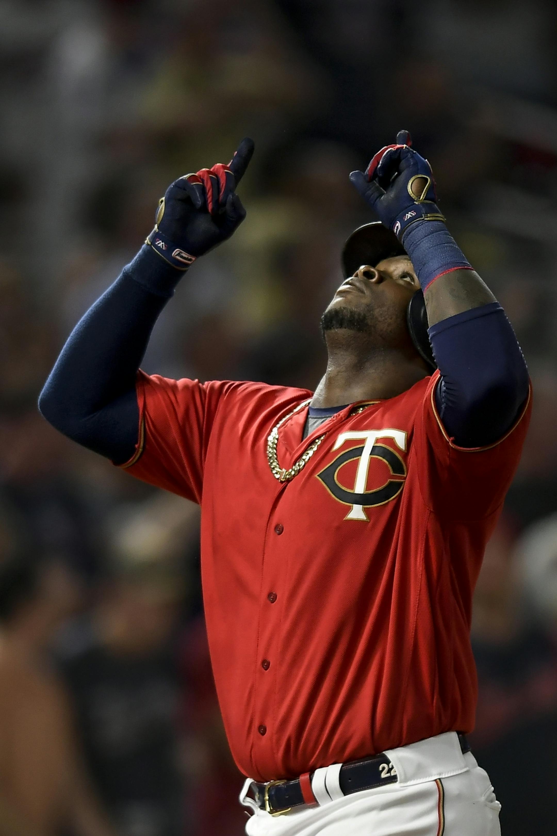 Minnesota Twins third baseman Miguel Sano (22) hit a solo home run in the bottom of the third inning against the Kansas City Royals.