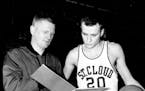 Marlowe "Red" Severson, left, died last week at 89. He was a mercurial presence in 11 seasons as the basketball coach at St. Cloud State.