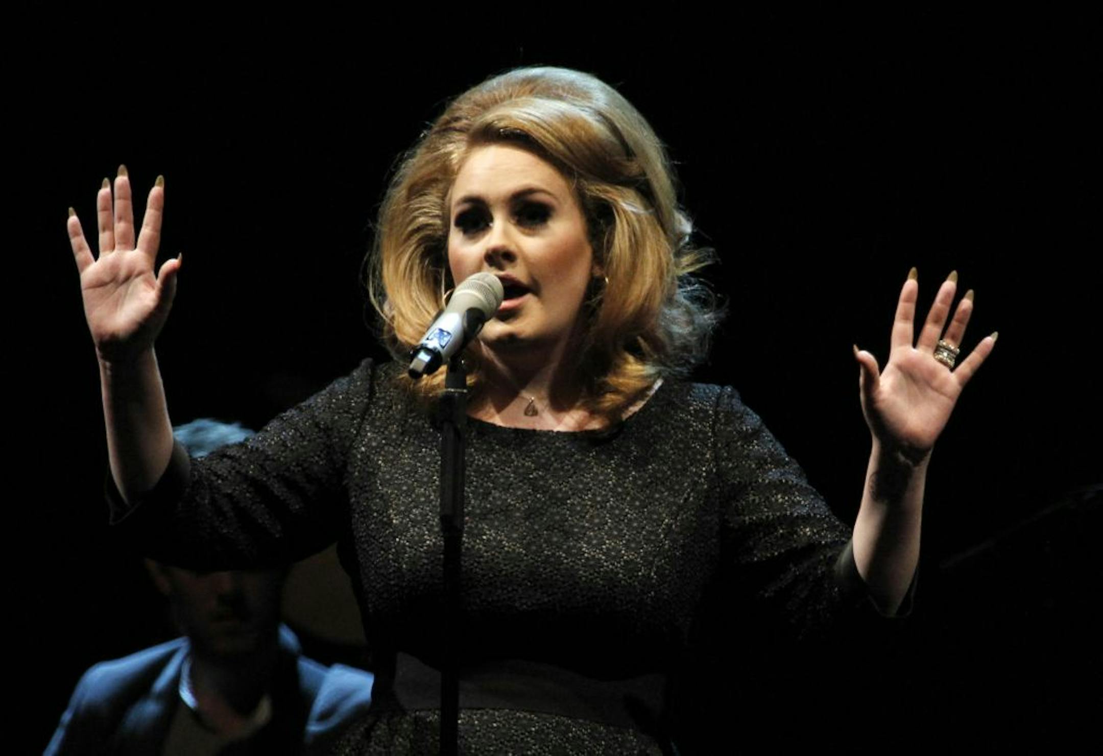 Adele on stage during her makeup concert at the Xcel Center, St Paul MN. The concert had about 9000 in attendance.