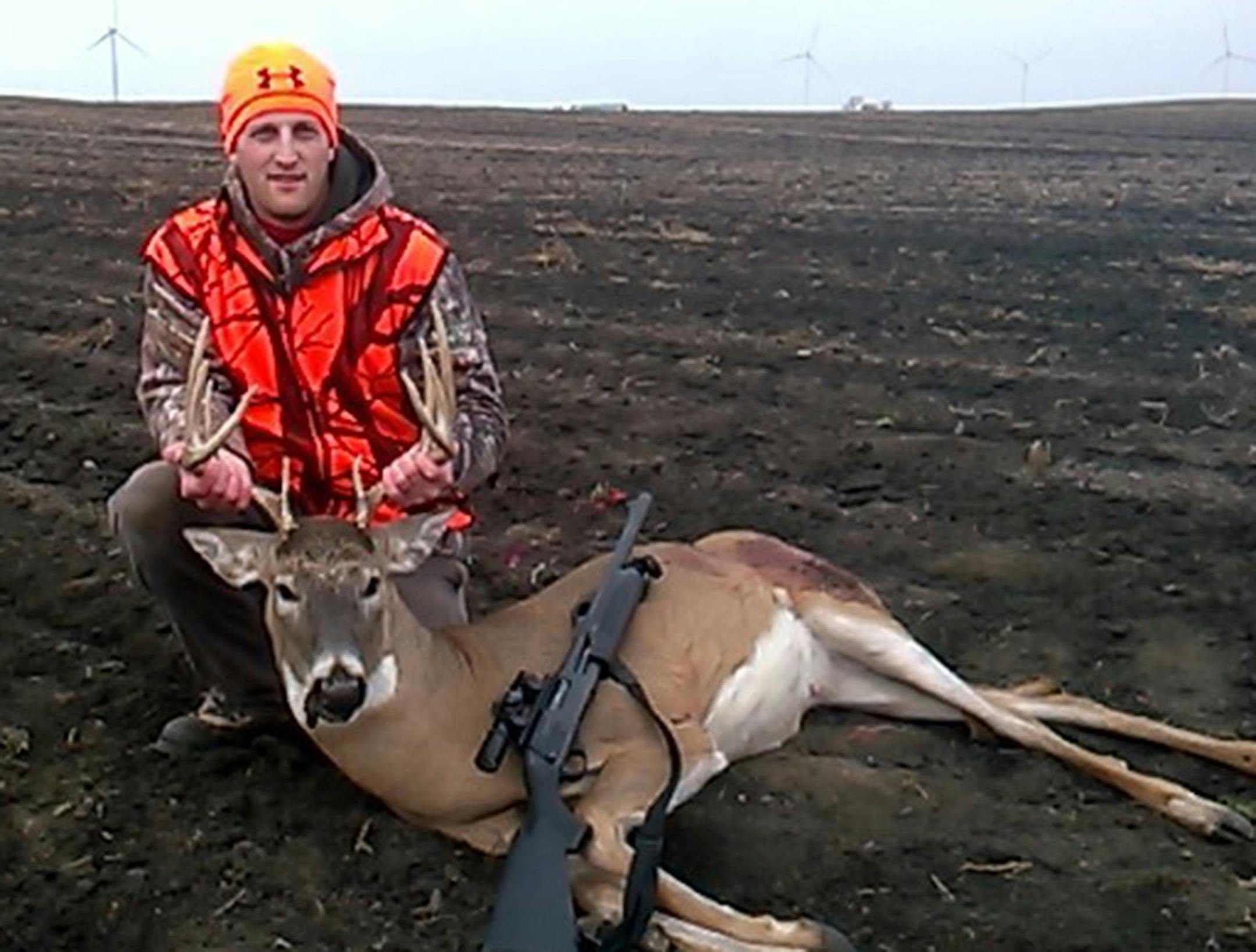 Taylor Dahl of Moorhead with a 10-point buck he bagged this season.