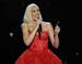 This image released by NBC shows singer Gwen Stefani in her Christmas special, "Gwen Stefani's You Make it Feel Like Christmas," airing Dec. 12 at 9 p