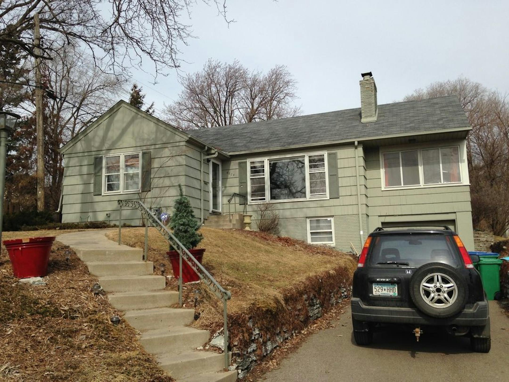The St. Louis Park rambler with a tuckunder garage before the whole house renovation.