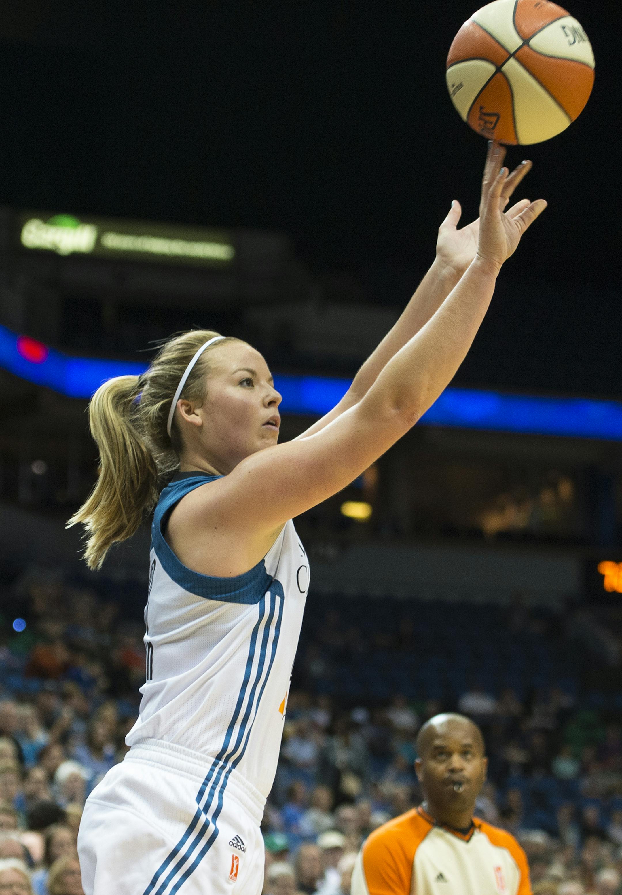 Lynx forward Tricia Liston hit a 3-point shot against Seattle in the first quarter Thursday.