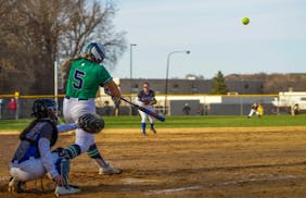 Rosemount’s Paige Zender made solid contact against Hopkins last week and has hit five home runs already this season.