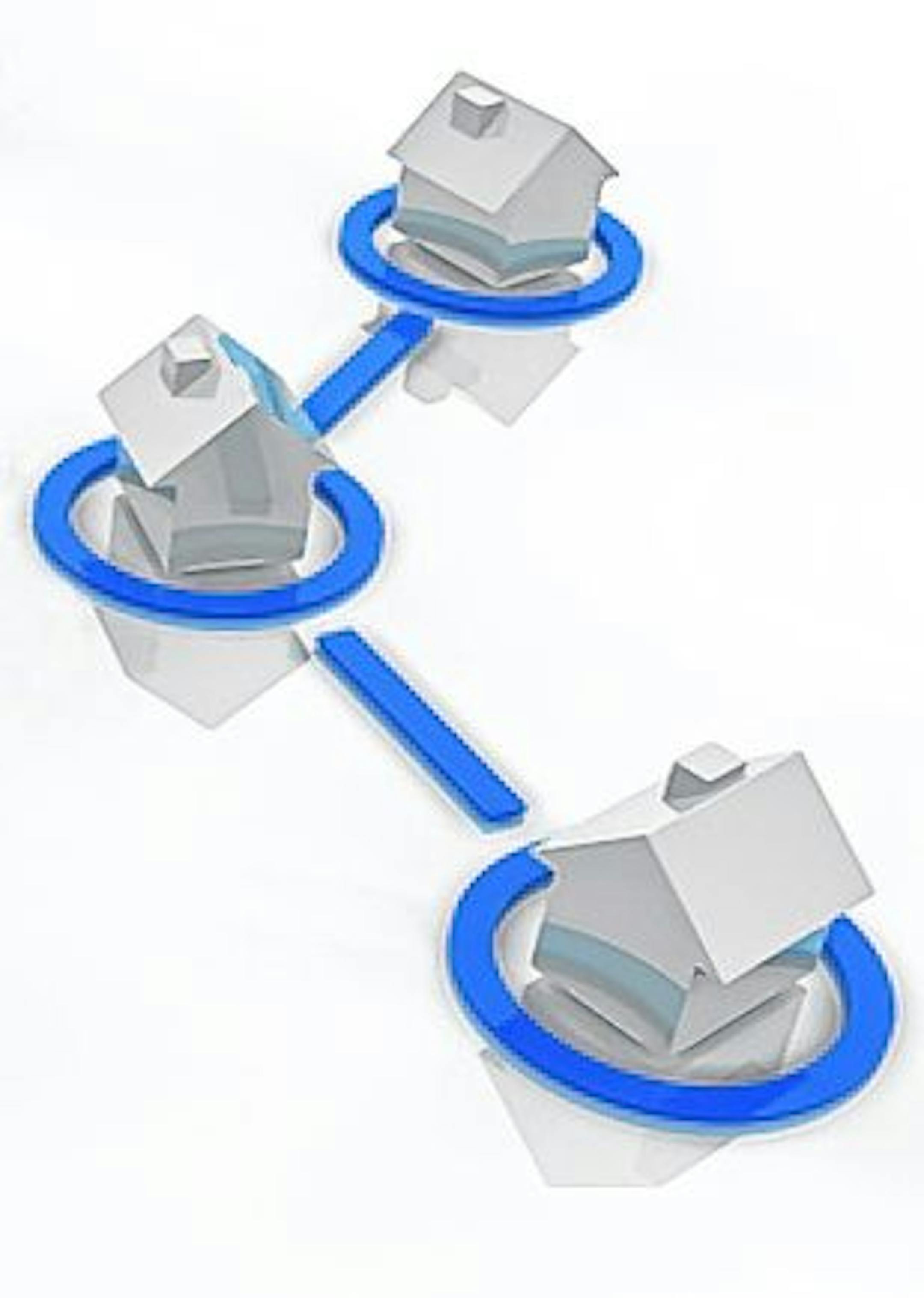 rendered concept of networked houses