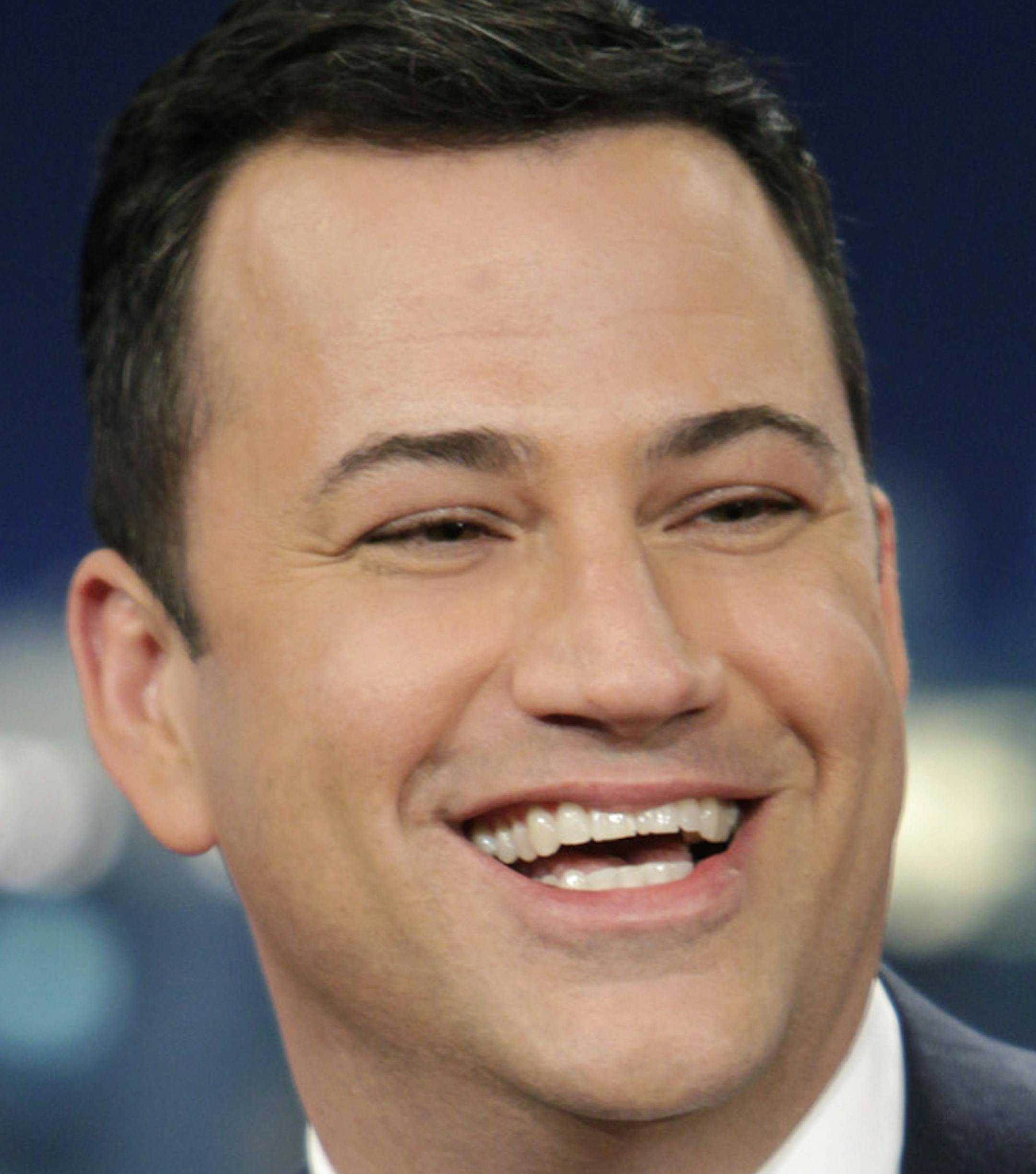 An undated handout photo of Jimmy Kimmel, who has not overrun Jay Leno's late-night TV dominance, on ABC's "Jimmy Kimmel Live." NBC executives are hoping that their planned transition from Leno to the network's emerging star, Jimmy Fallon, will bring long-term success to the "Tonight" show. (Randy Holmes/ABC via The New York Times) -- NO SALES; FOR EDITORIAL USE ONLY WITH STORY SLUGGED NBC TONIGHT SHIFT BY BILL CARTER. ALL OTHER USE PROHIBITED. ORG XMIT: MIN2013032619252177 ORG XMIT: MIN13032713