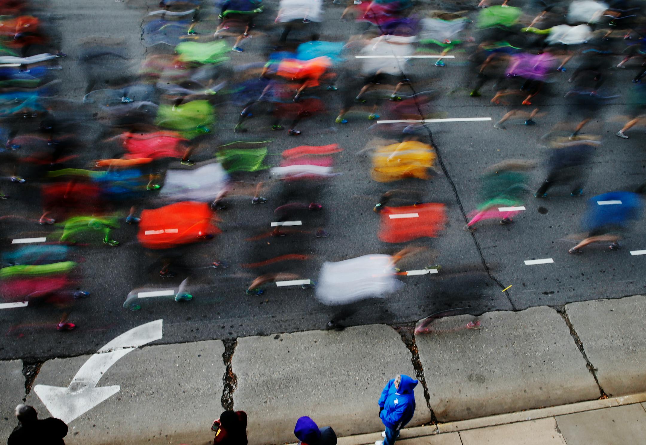 Runners begin the Twin Cities Marathon in 2014.