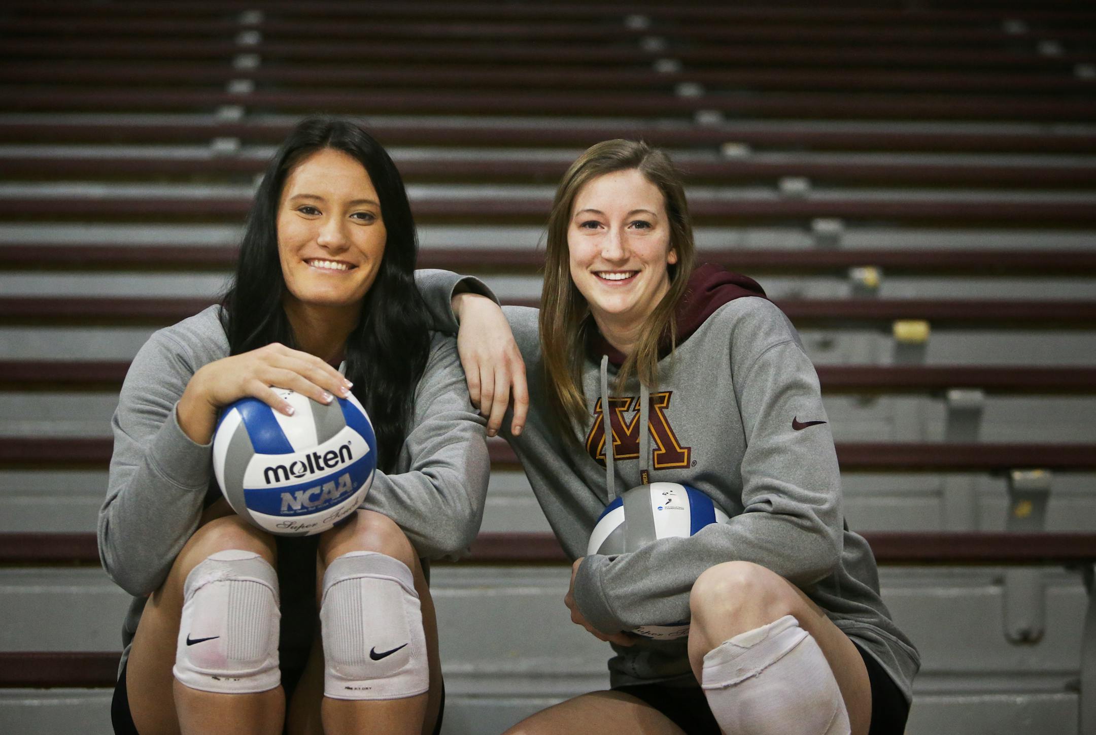 Gophers seniors Tori Dixon, left, and Ashley Wittman know that they can count on each other in pressure situations.