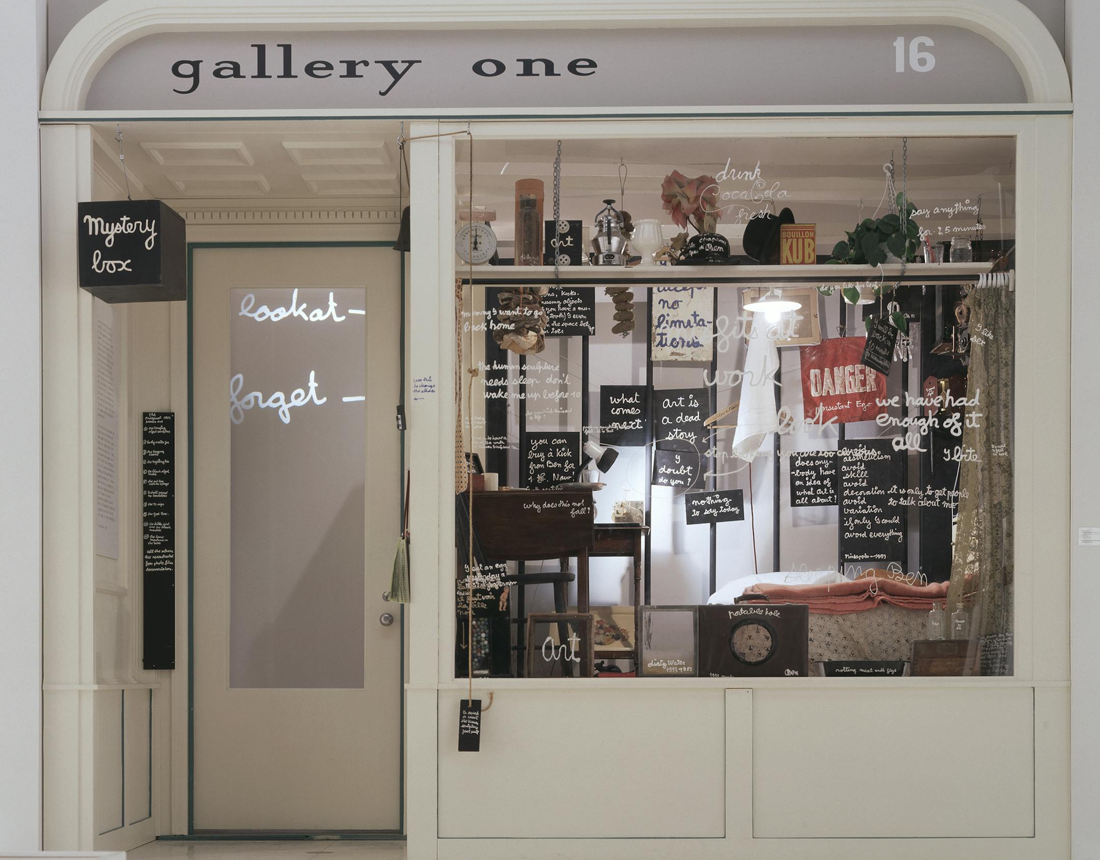 Ben Vautier (French, b. Italy, 1935) "Ben‚Äôs Window," 1962/1992‚Äì1993 mixed media Collection Walker Art Center, Minneapolis; T. B. Walker Acquisition Fund, with additional funds from Lila and Gilbert Silverman, 1993 ¬© Ben Vautier/Artists Rights Society (ARS), New York