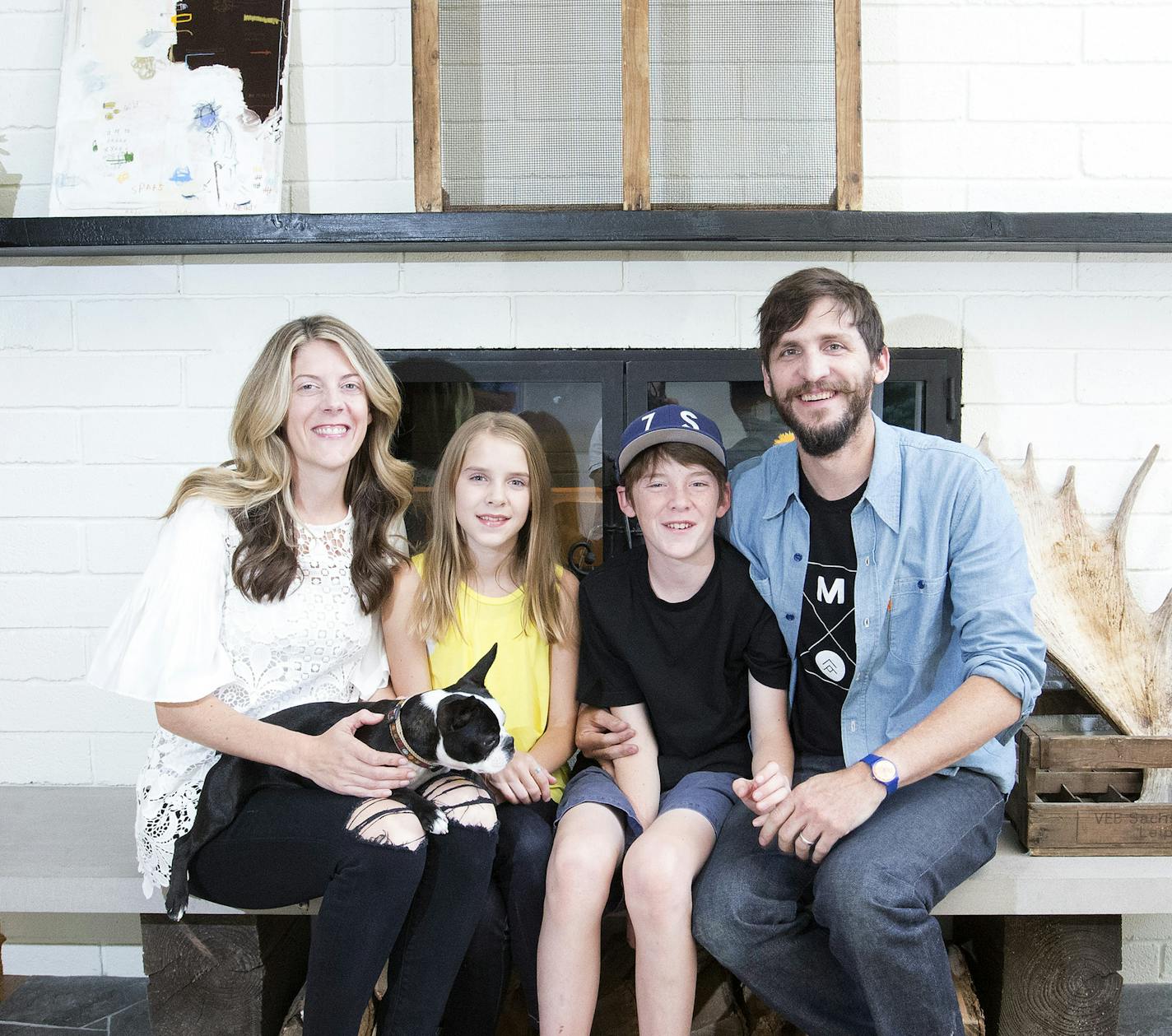 Carissa, Ava, Jackson and Casey Holley. The family&#x2019;s remodeled 1969 home has better flow and views, with design elements inspired by the original vaulted living room.