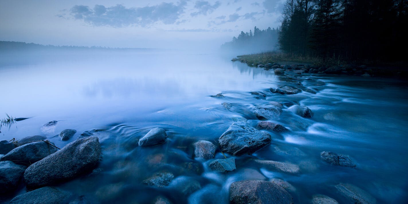 As dawn breaks in Itasca State Park, blue light bathes the Mississippi River headwaters as it begins it's journey to the Gulf of Mexico.] BRIAN PETERSON &#x2022; brian.peterson@startribune.com Itasca State Park, MN 08/18/14 ORG XMIT: MIN1408181218517257 ORG XMIT: MIN1408310914570832 ORG XMIT: MIN1409121847290692