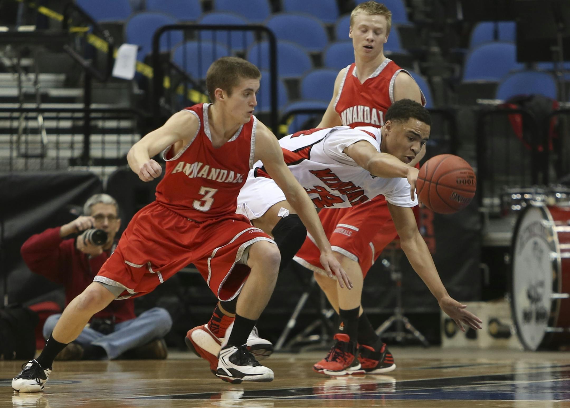Kaharri Carter split the Annandale defense as he tried to make it up court during the second half