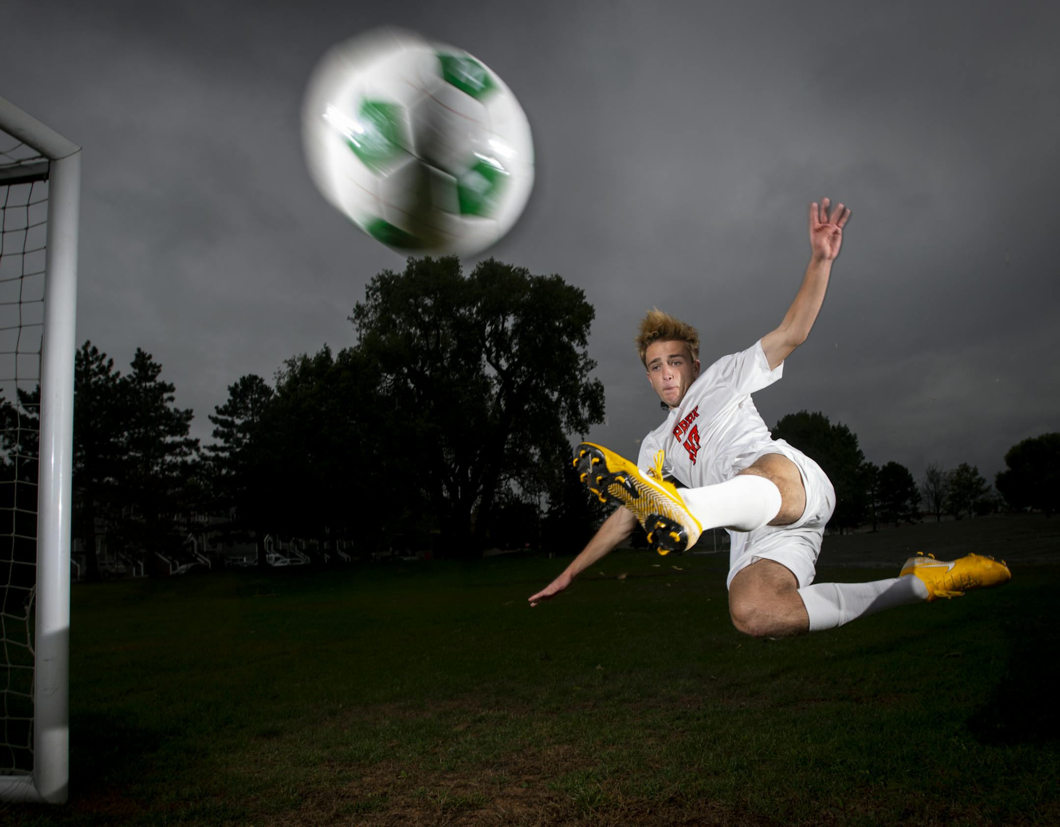 St Louis Park's Zinedine Kroeten was photographed Friday at a "Joy of the People" soccer field in St. Paul. ] AARON LAVINSKY &#x2022; aaron.lavinsky@startribune.com Feature on St Louis Park's Zinedine Kroeten and his father, Ted, a former MN Thunder player and director of a group called Joy of the People, a more organic, free-play answer to the world of structured soccer. We photograph Zinedine and Ted Kroeten on Friday, Oct. 5, 2018 at the soccer field behind "Joy of the People" in St. Paul, Mi