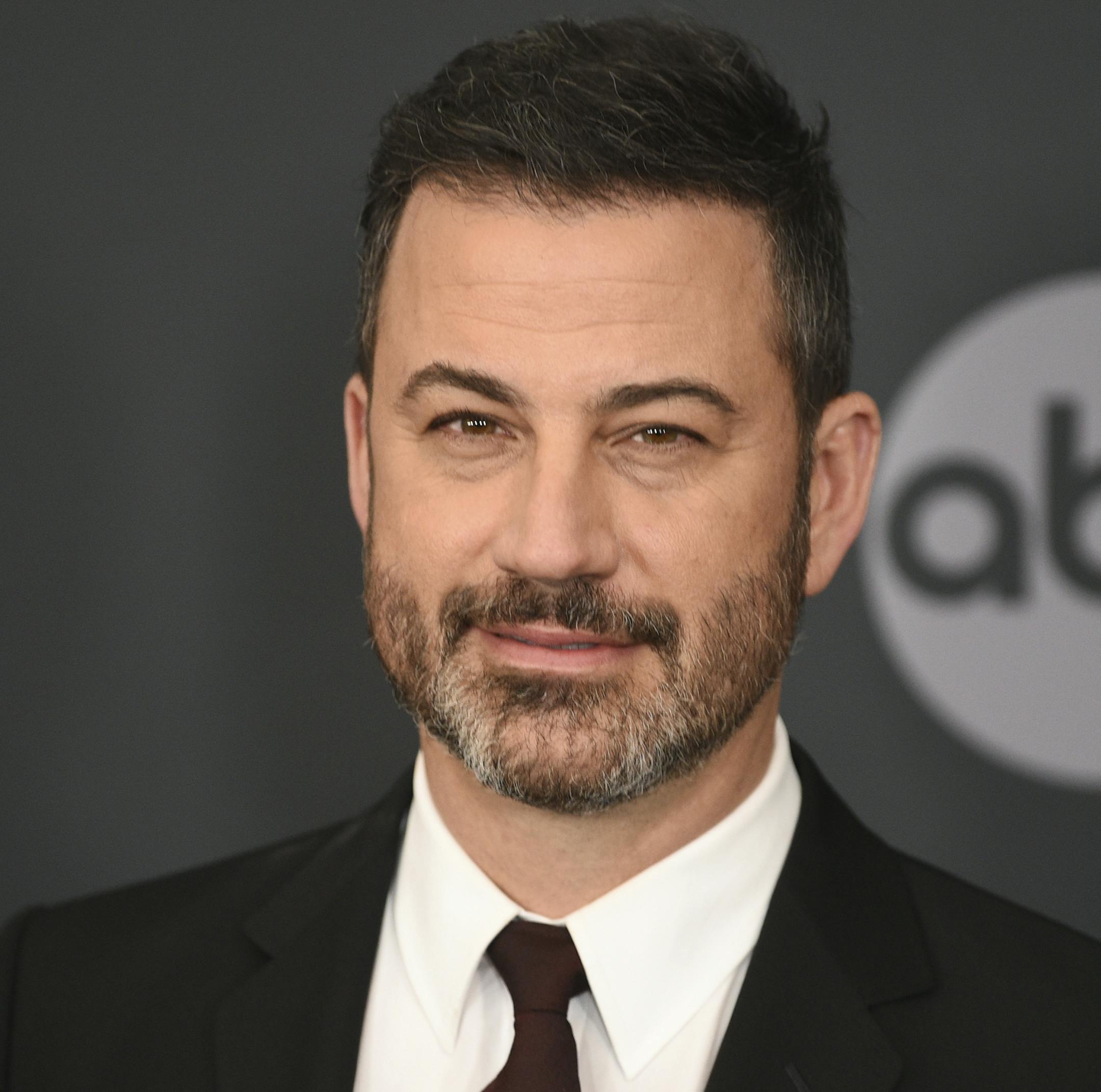 FILE - This May 14, 2019 file photo shows Jimmy Kimmel at the Walt Disney Television 2019 upfront in New York. Kimmel will host the 72nd Emmy Awards awards which will be conducted remotely and air on ABC. (Photo by Evan Agostini/Invision/AP, File)