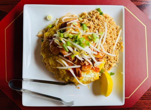 The Pad Thai Boran at Joy's Pattaya Thai Restaurant in Richfield with an omelet on top is a traditional, old-school take on the noodle dish.