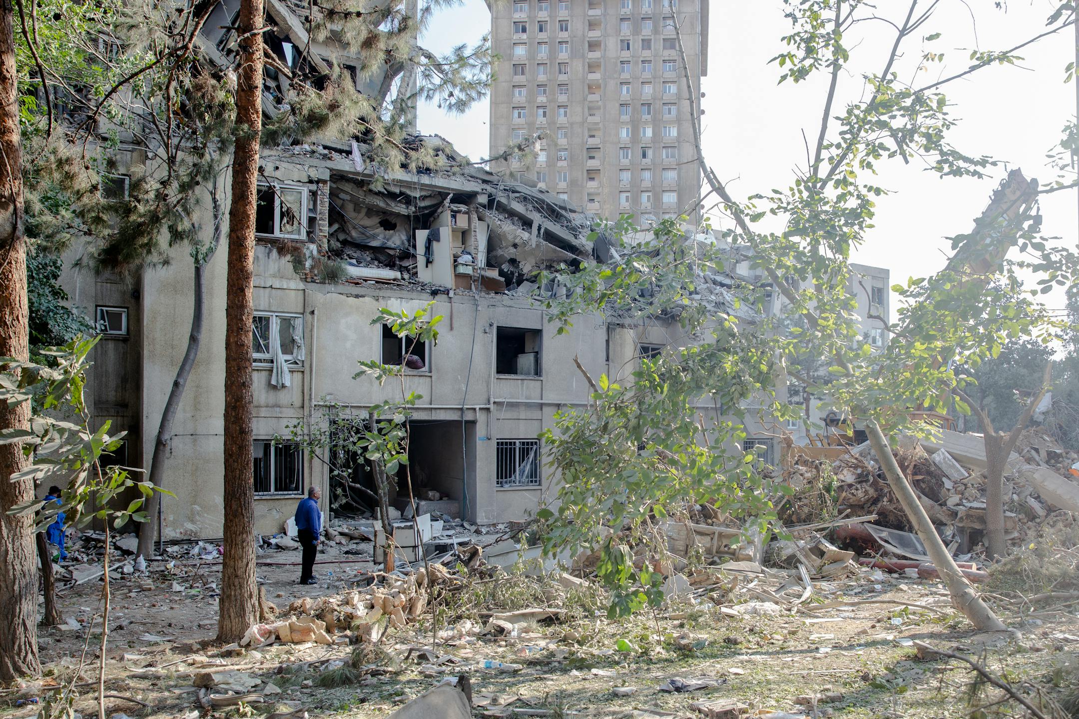 A building damaged in Israeli strikes in Tehran, Iran, on June 13. Israel said it had damaged a key nuclear facility, and Iran said several military commanders were killed.