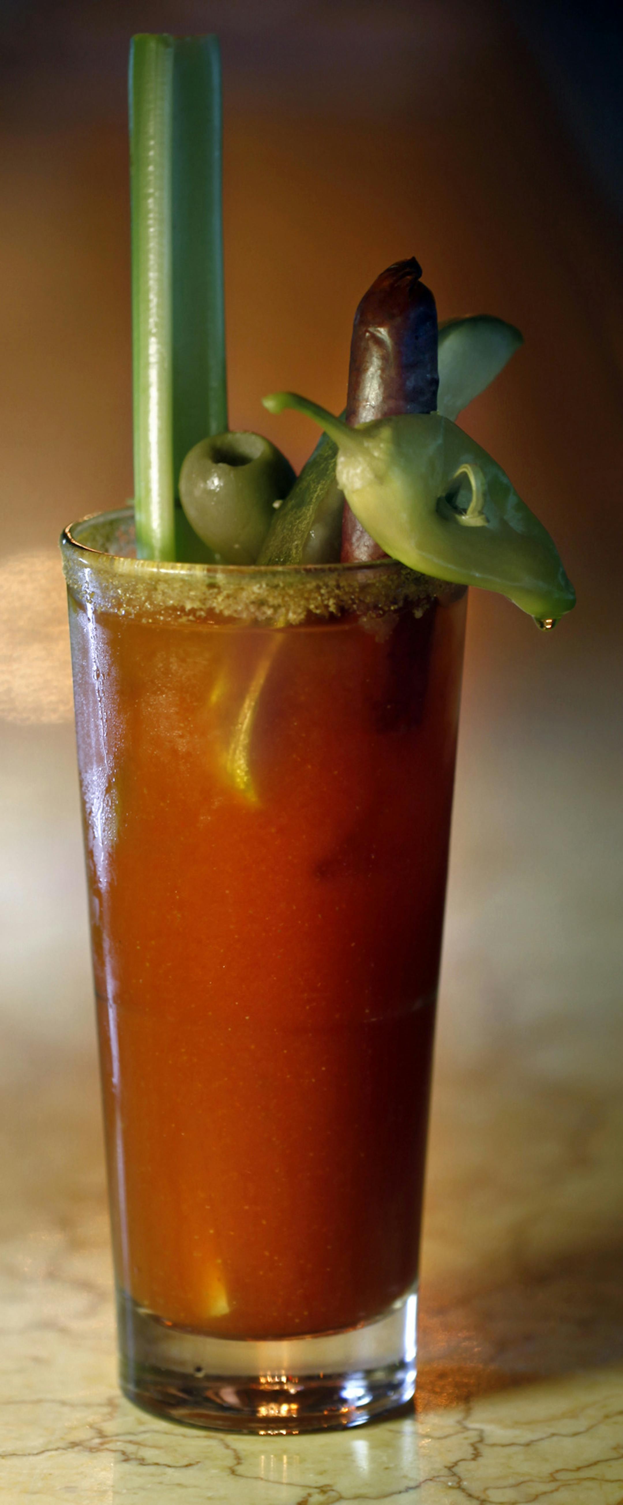 TOM WALLACE ‚Ä¢ twallace@startribune.com Assignment #20015804A_ January 1, 2011_ SLUG: brunchvita0113 _ Annual Vita.MN breakfast issue, this about about ' brunches'_ IN THIS PHOTO:] Red Stag, usually offers brunch on sat and Sunday. The food: RED STAG BLOODY MARY....8Our signature bloody mix, olives, celery and lemon