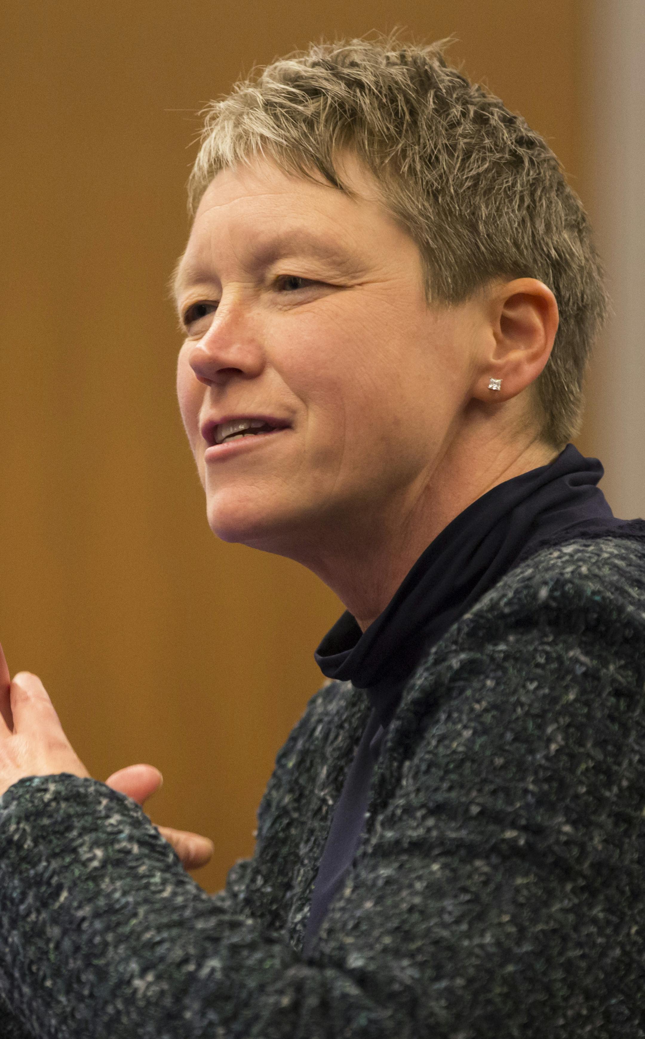 Jinger Gustafson during an interview for Minneapolis superintendent on Tuesday, November 17, 2015, in Minneapolis, Minn. ] RENEE JONES SCHNEIDER • reneejones@startribune.com