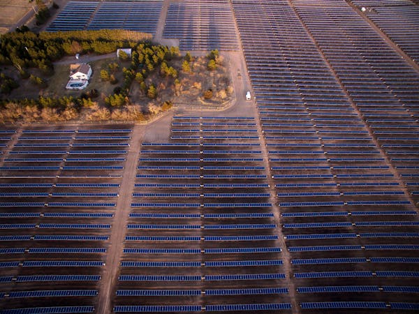 A solar farm in North Branch, Minn.