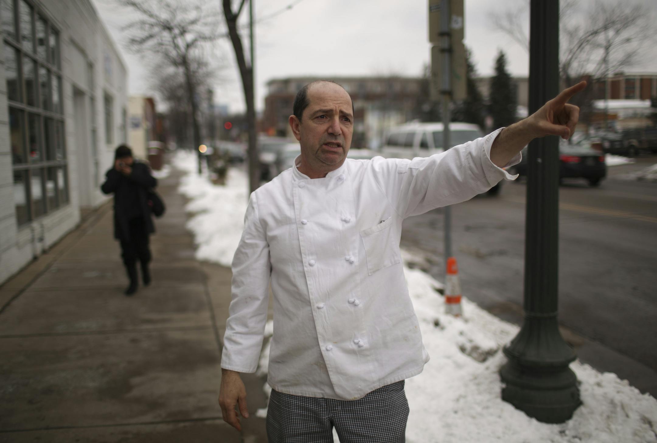 Mohamed Armeli stood on the sidewalk outside Christos, the restaurant he manages, near where an assault on an 8-year-old boy took place on Nicollet Ave. S. Armeli gave chase and caught the suspect.