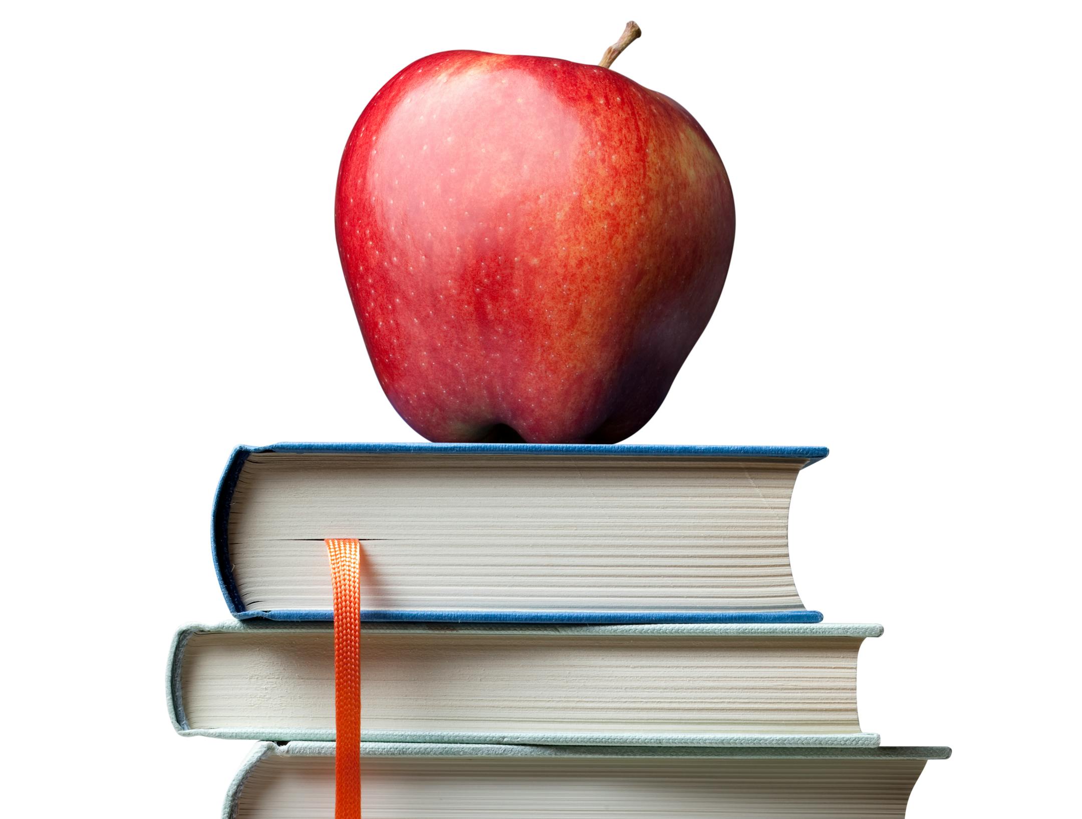Stack of books with a apple. Photo with clipping path. Similar photographs from my portfolio: