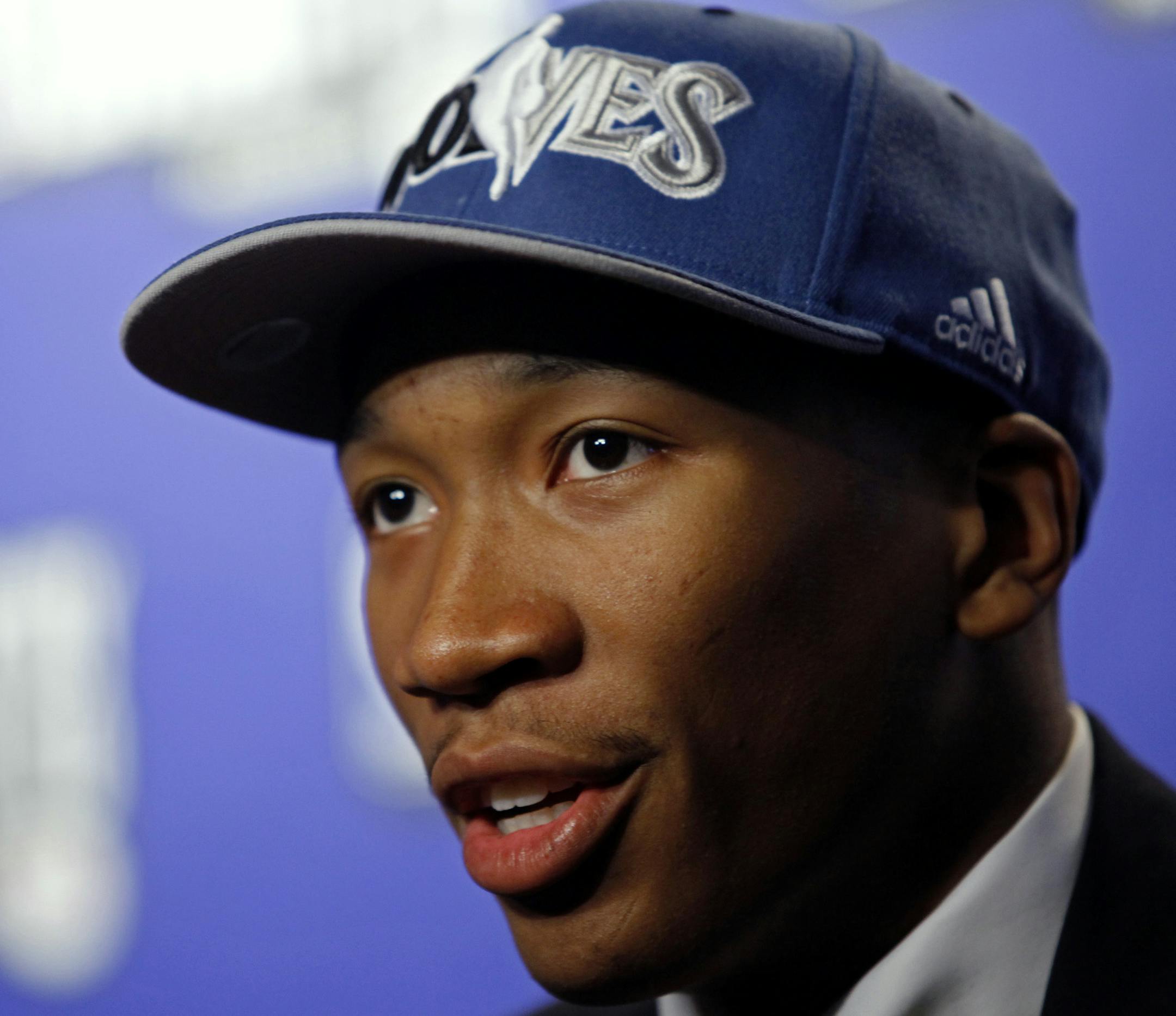 Wesley Johnson, a forward from Syracuse, addressed the media after being as picked by the Timberwolves at the NBA basketball draft in New York on June 24, 2010.