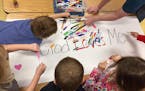 Preschool children participated in a Sunday art project at The Well United Methodist Church in Rosemount, which has worked to integrate children with 