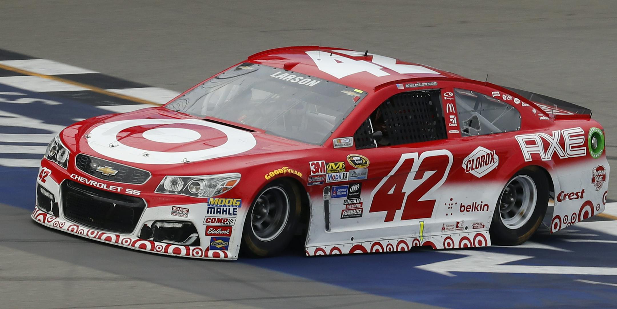 Kyle Larson, 24 years old, entered Sunday’s race with 14 top-five finishes but no victories as a Sprint Cup driver.
