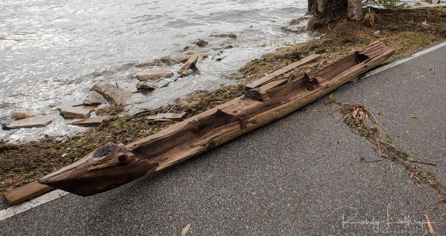 A canoe, likely hundreds of years old, was found in Florida and now researchers are trying to determine its origin. (Courtesy Randy "Shots" Lathrop)