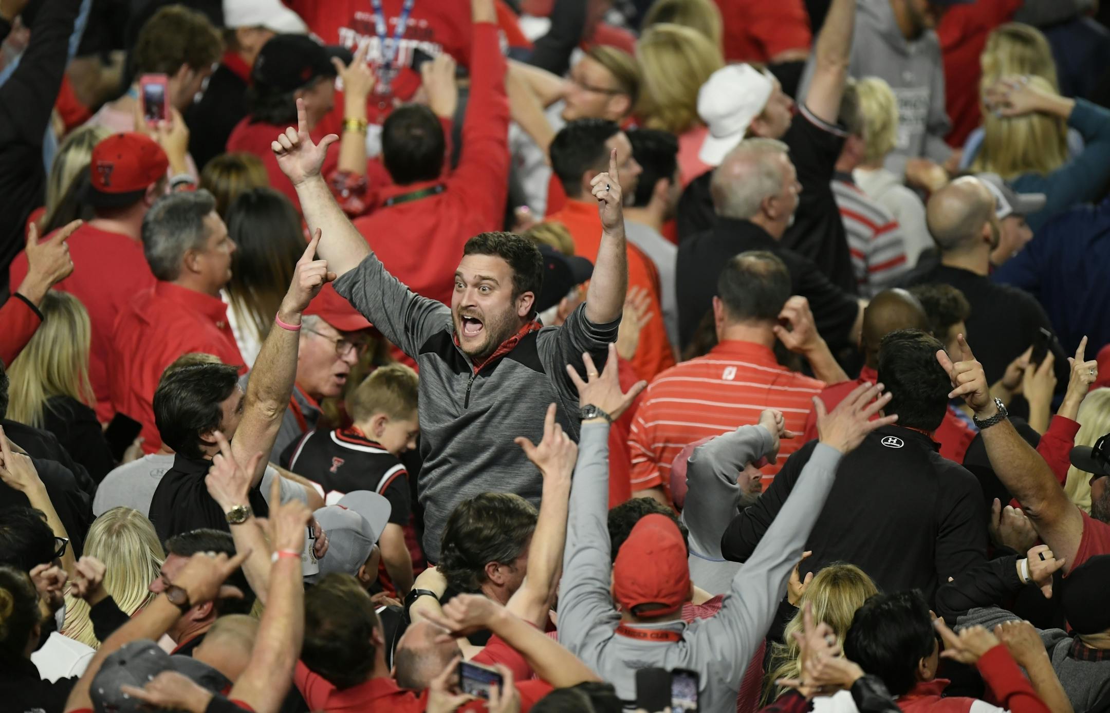 Texas Tech fans cheered as their team beat Michigan State 61-51.