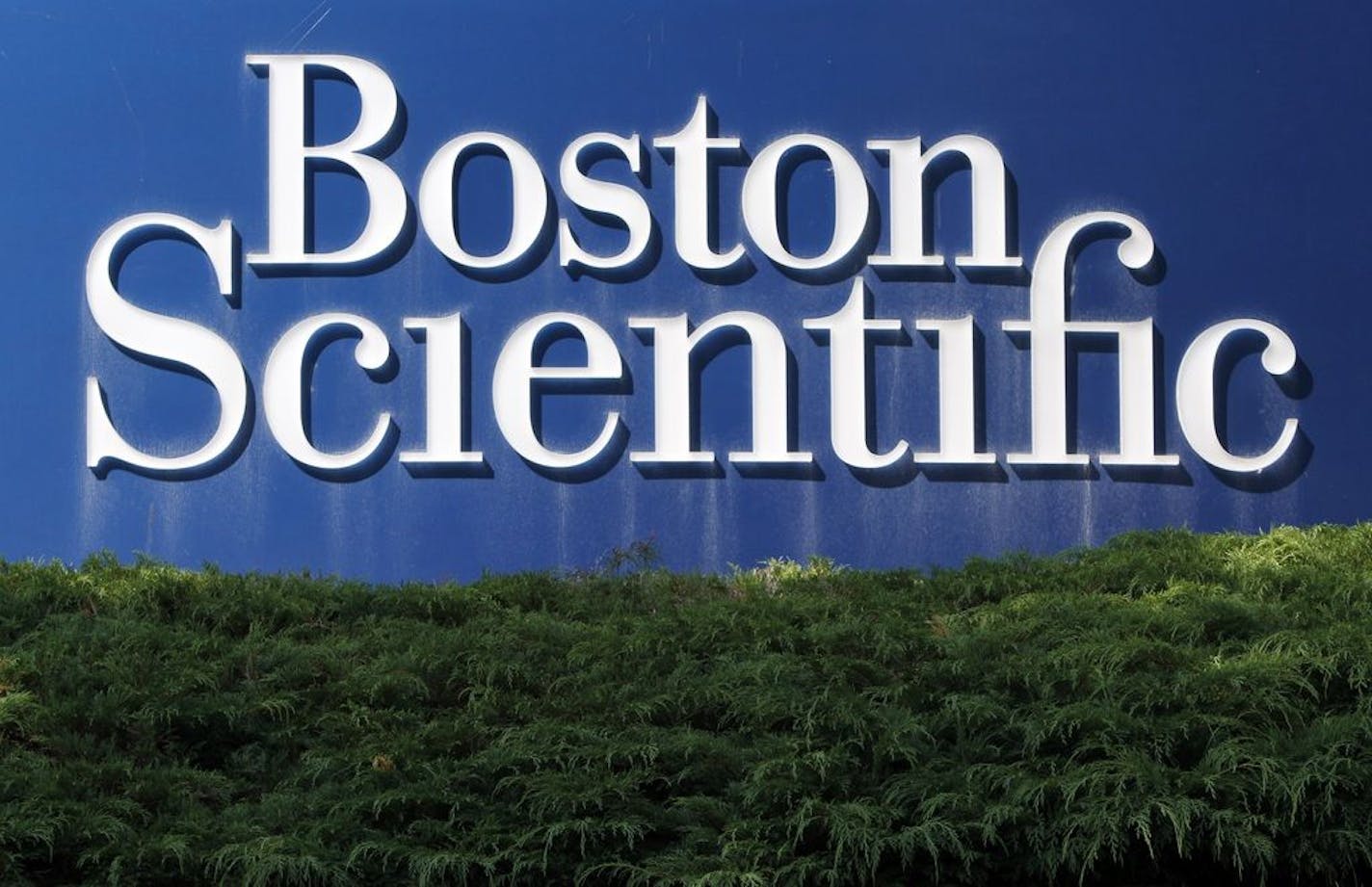 A Boston Scientific Corporation logo is displayed in Massachusetts in July 2010.