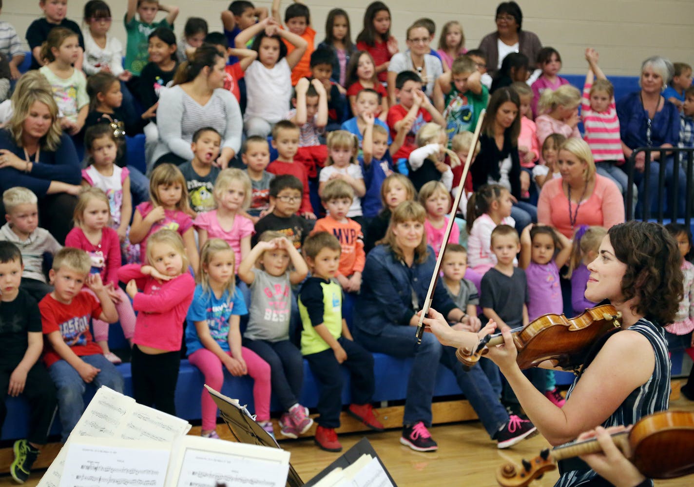 Minnesota Orchestra members visited Ogema Elementary School on the White Earth Reservation as part of their outstate tour.