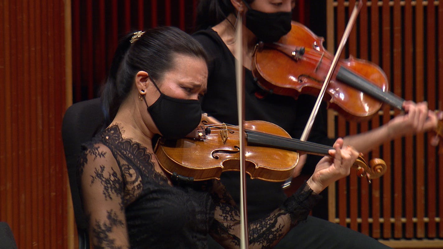 Violinist Maureen Nelson played during a recent livestream by the St. Paul Chamber Orchestra. (Photo provided by SPCO)