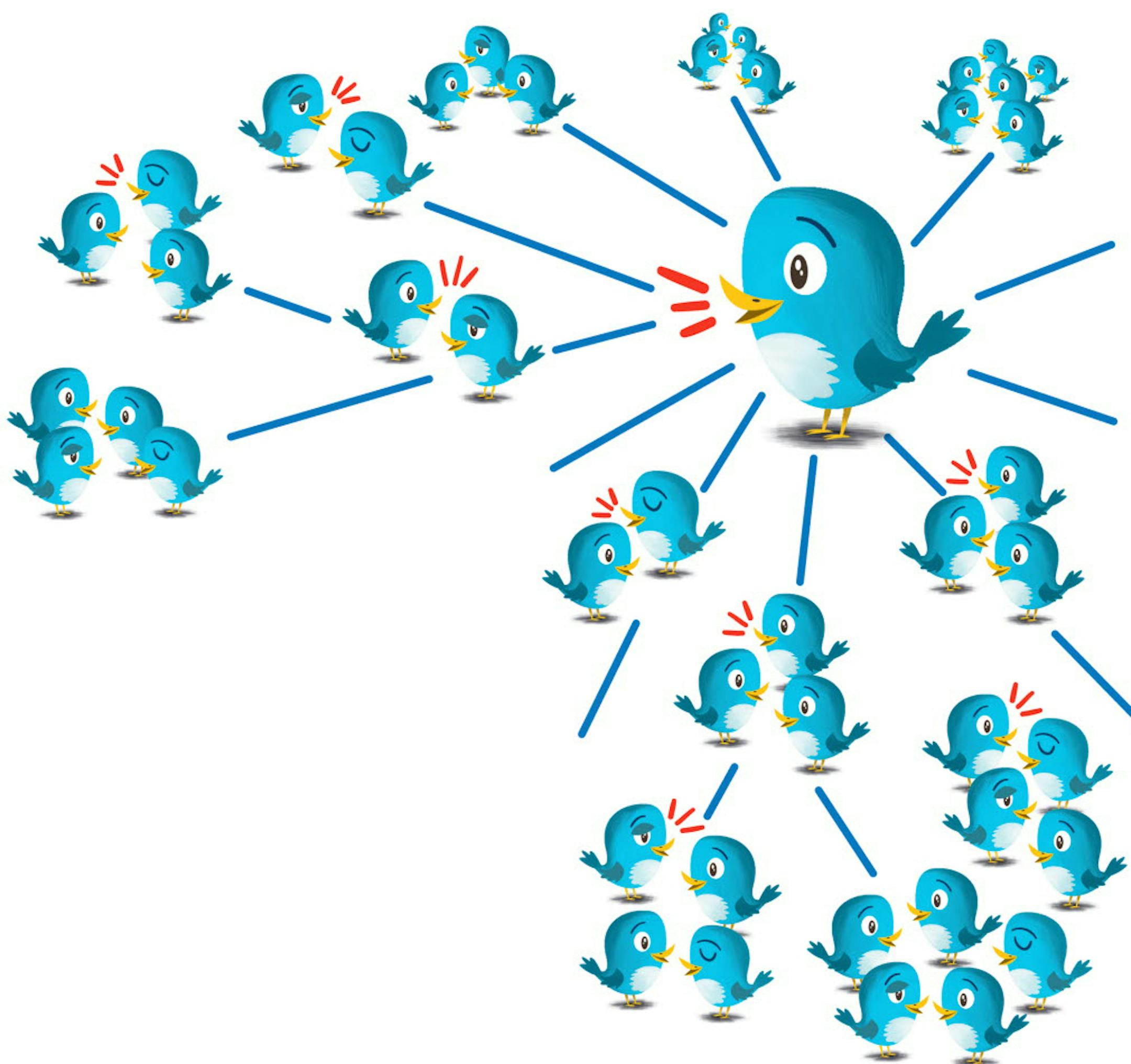 Neil Nakahodo illustration of a large blue bird, representing the social media site Twitter, tweeting a story; rumor mill is now faster with sites like Twitter. The Kansas City Star 2012<p> krtnational national; krtworld world; krt; krtcampus campus; mctillustration; 01027000; ACE; ENT; internet; krtentertainment entertainment; bluebird blue bird; going viral; kc contributed nakahodo; rumor mill; tweeting tweet; twitter; 2012; krt2012 ORG XMIT: 1108668