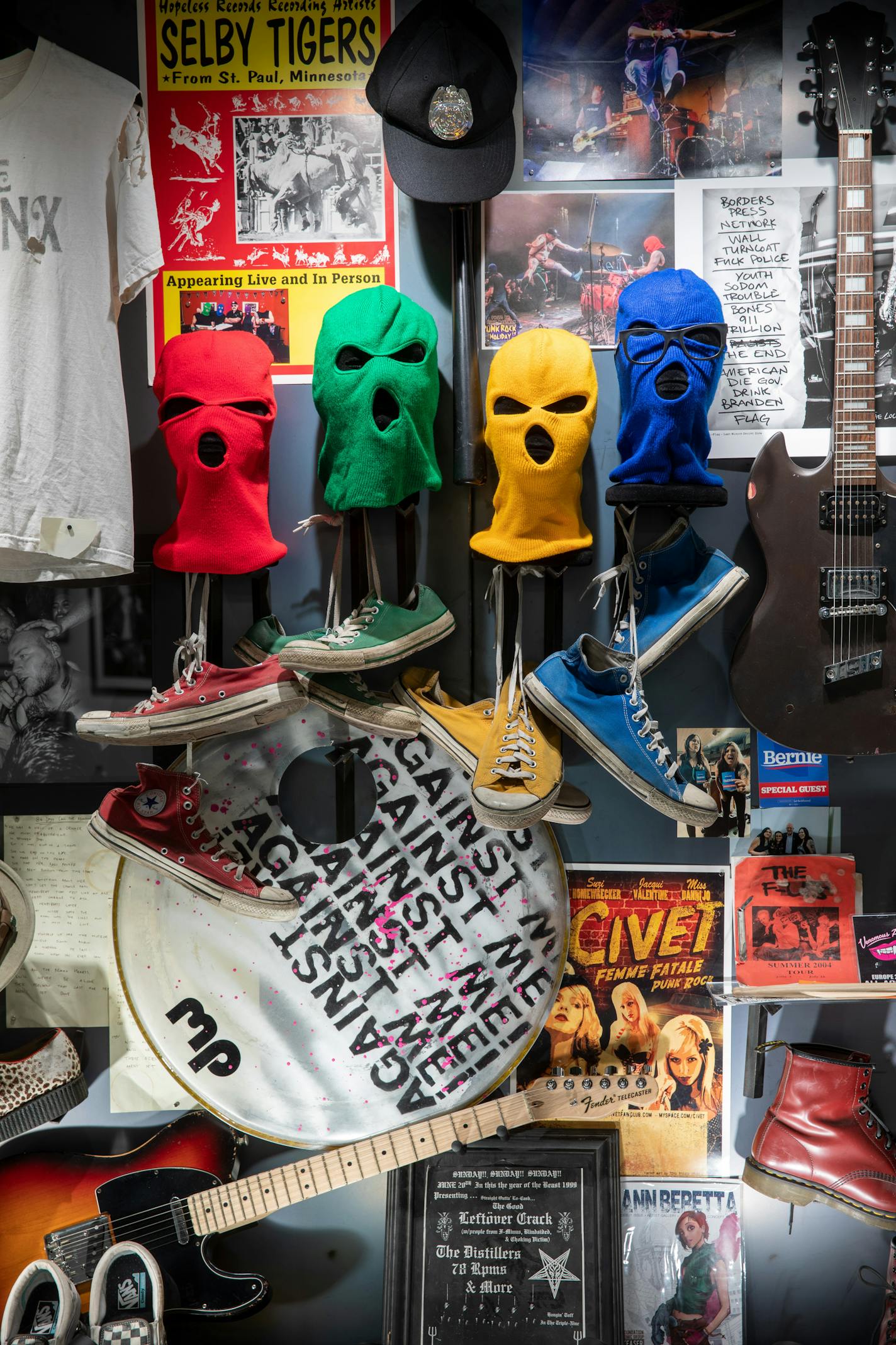 The 2000s memorabilia case at the Punk Rock Museum, in Las Vegas, March 31, 2023. More than ever, a well-rounded tour of Las Vegas requires going beyond the Strip. (Beth Coller/The New York Times)