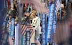 Hillary Clinton accepts the Democratic presidential nomination on stage during the final day of the Democratic National Convention in Philadelphia, Ju
