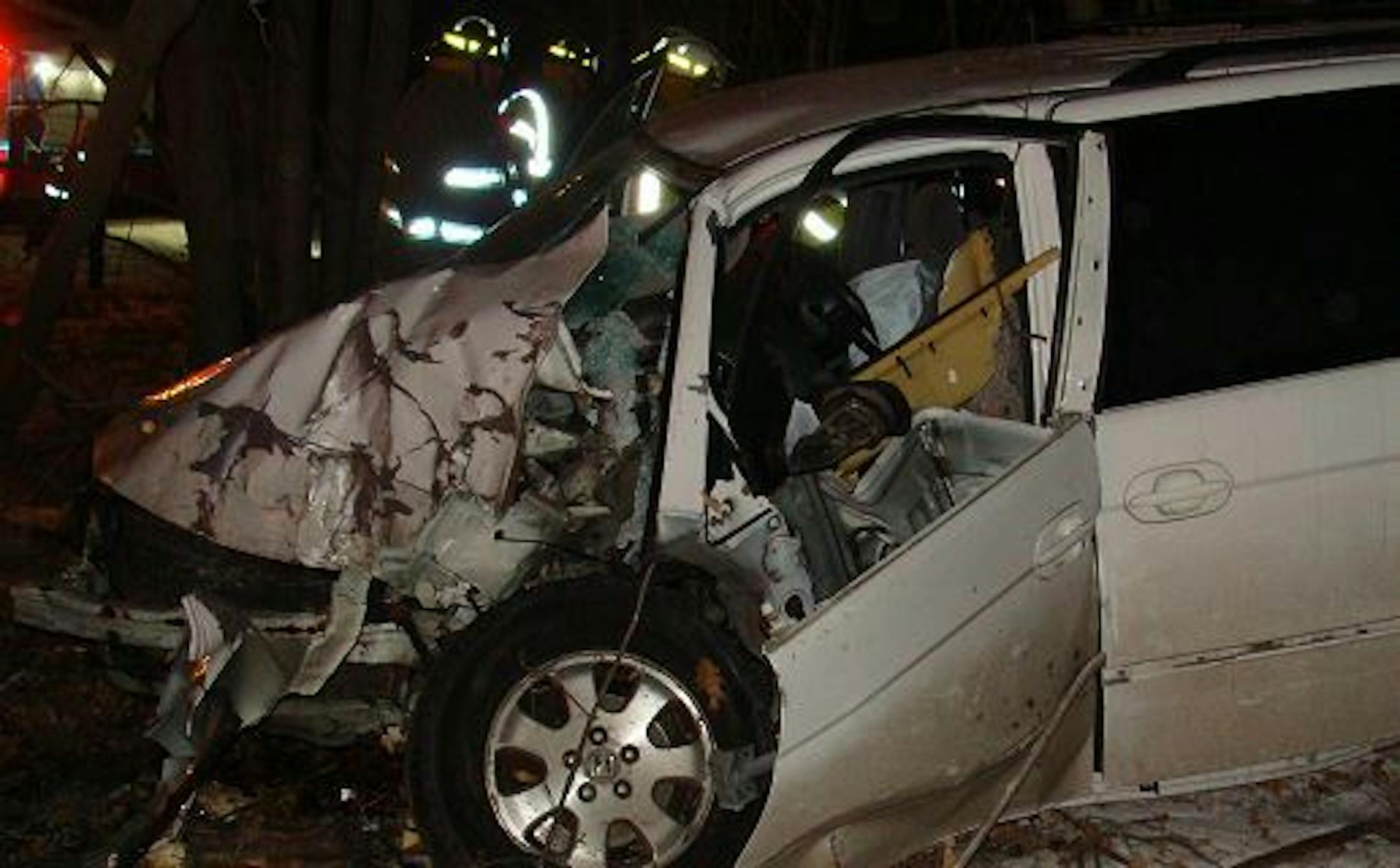 The van was speeding on Hwy. 63 near Hwy. 8, went through the stop sign and crashed into a line of trees.