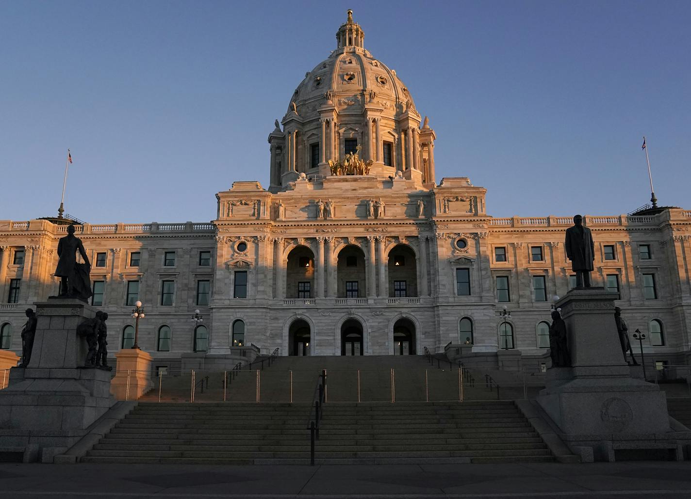 The morning sun shone on a portion of the State Capitol, the morning after the election Wednesday in St. Paul. ] ] DAVID JOLES • david.joles@startribune.com Wednesday, Nov. 4, 2020 in St. Paul, MN