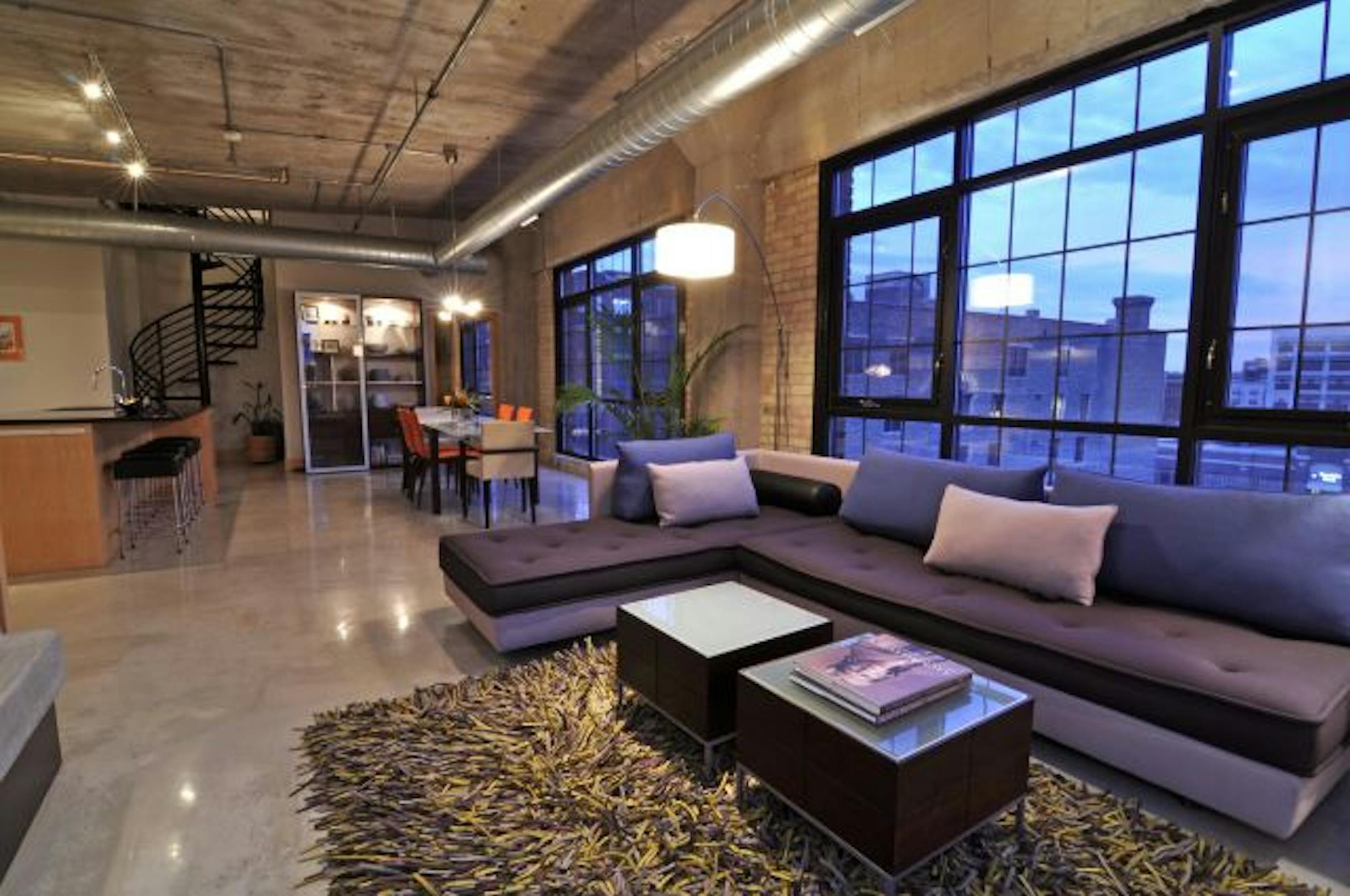 The interior of Maya Petrovic's home on the top floor of the Bookmen Lofts in Minneapolis' North Loop neighborhood.