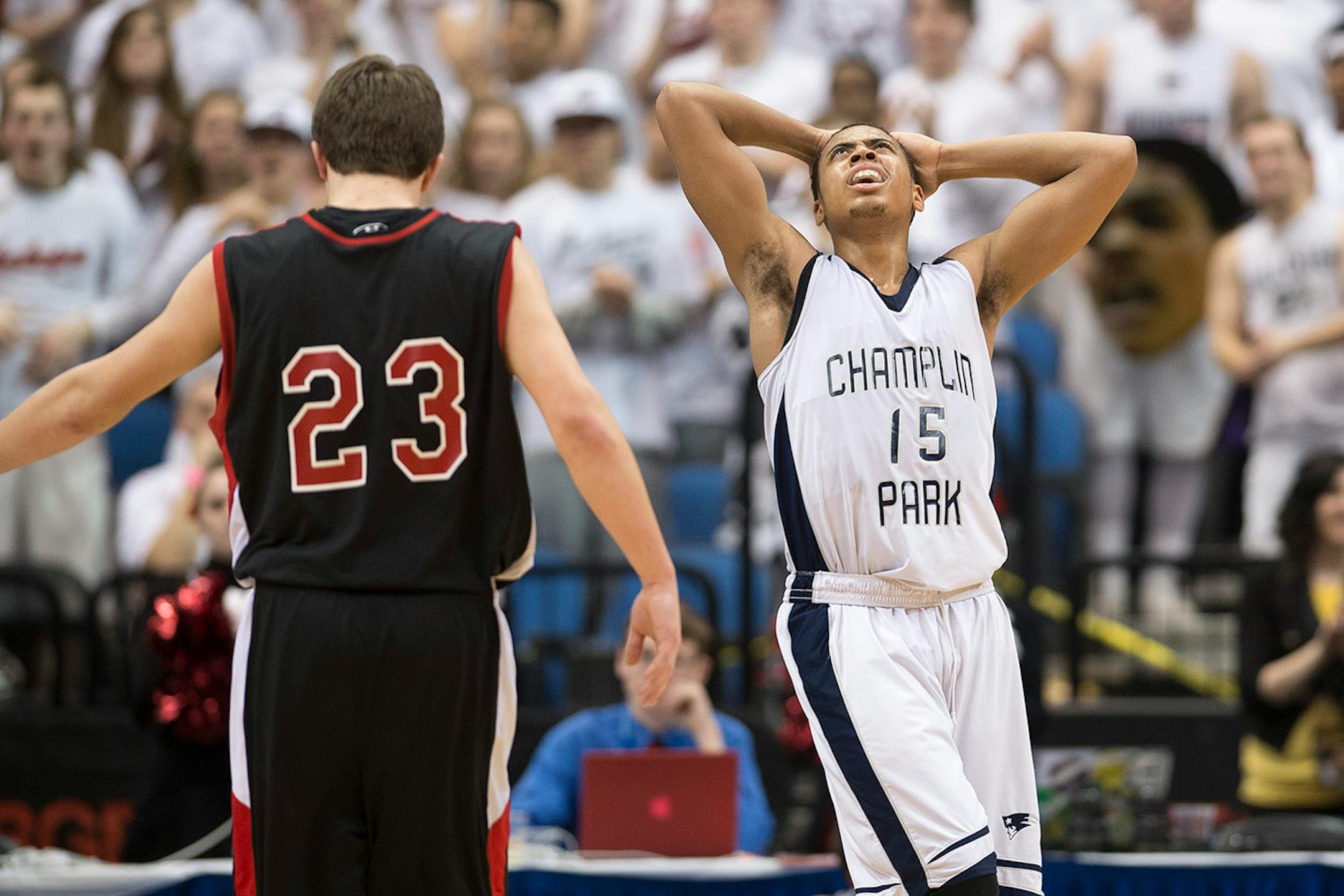 Champlin Park guard JT Gibson (15)