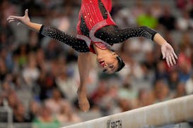 Suni Lee of St. Paul is the reigning Olympic all-around champion in women's gymnastics. She will be competing for a spot at the Paris Games at Target 