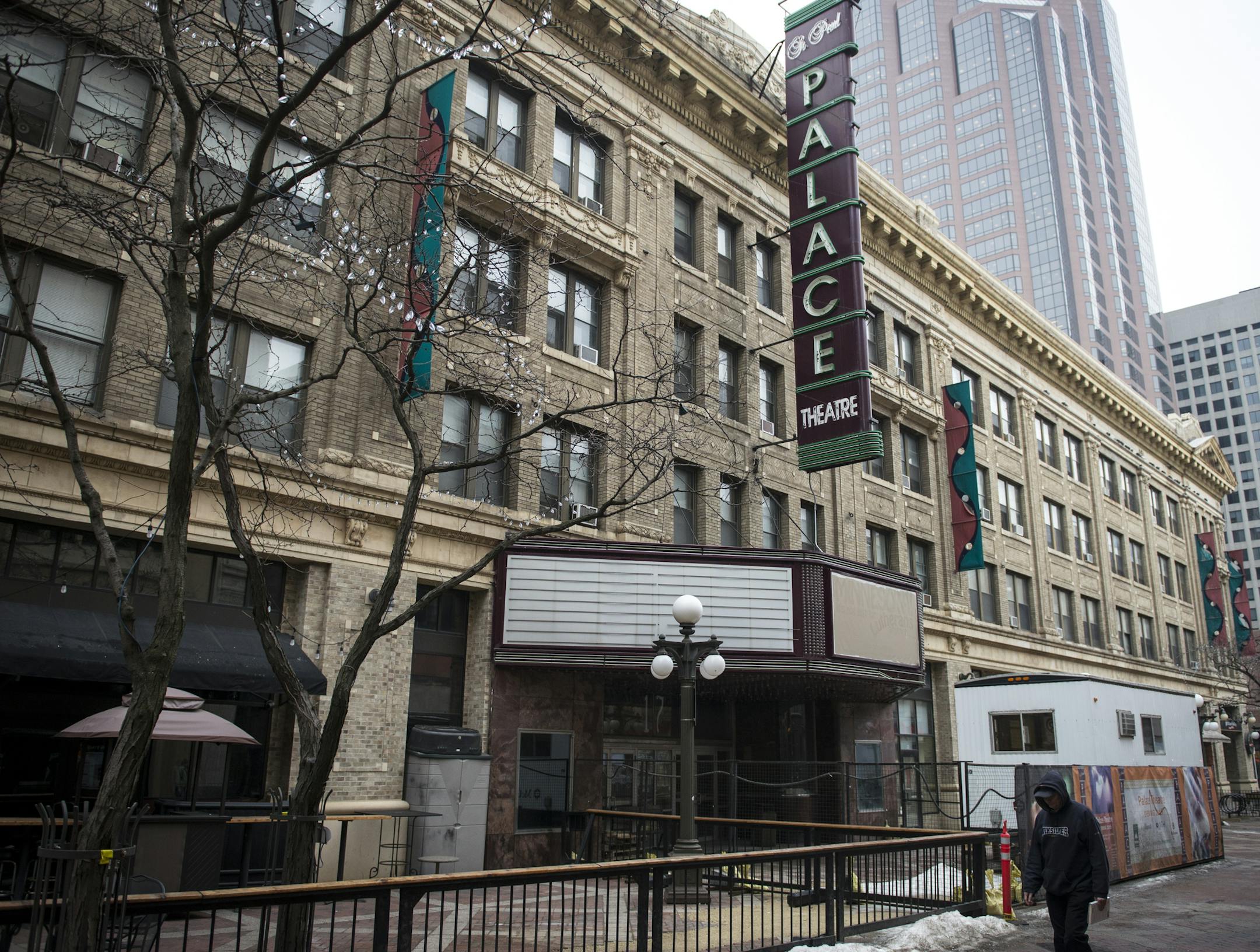 The exterior of the Palace Theatre. ] (AARON LAVINSKY/STAR TRIBUNE) aaron.lavinsky@startribune.com A first look at the renovations to the Palace Theatre in downtown St. Paul, which is on track to reopen by year's end to mark its 100th anniversary. Mayor Coleman is giving us an exclusive tour of the 3,000-capacity venue -- shuttered for 30 years -- which will be managed by First Avenue nightclub primarily as a concert venue when it reopens, likely to ignite new nightlife in the 651 and maybe resh