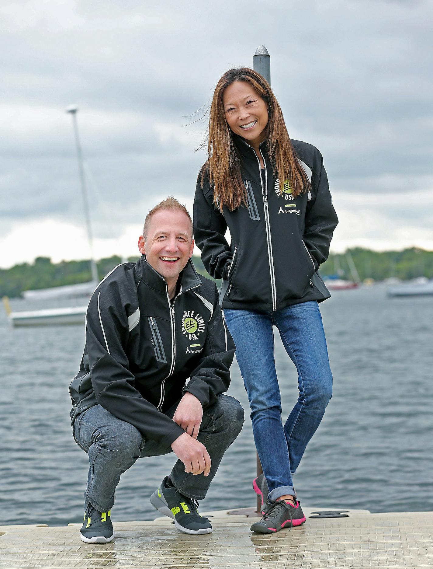 Ryan Foss and Erin Hammer, will be rowing across the Pacific in a specialized two-person vessel in an endurance event. The two met for a photo at Lake Harriet, Friday, May 13, 2016 in Minneapolis, MN. ] (ELIZABETH FLORES/STAR TRIBUNE) ELIZABETH FLORES &#xef; eflores@startribune.com