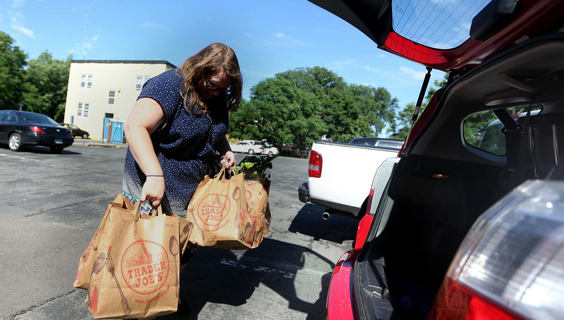 Lesley Goodman, of St. Paul, returned an Hourcar near Macalester College after running errands.