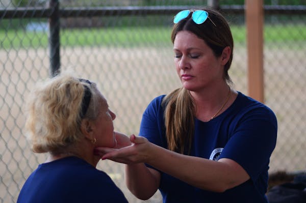 Provided photo
Lindsey Smith examined a woman in Puerto Rico after last year's Hurricane Maria.