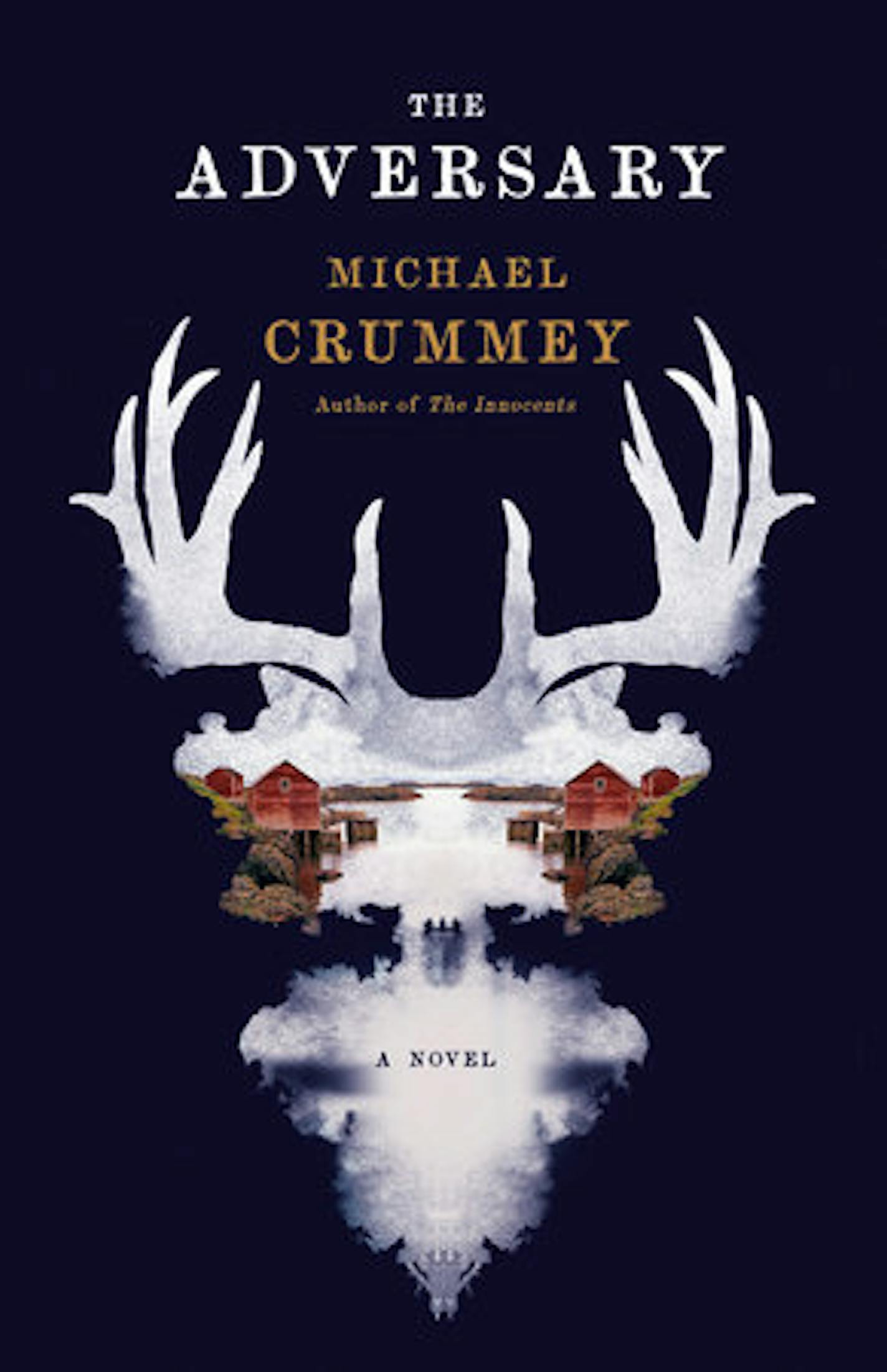 cover of novel "The Adversary," featuring image of Newfoundland