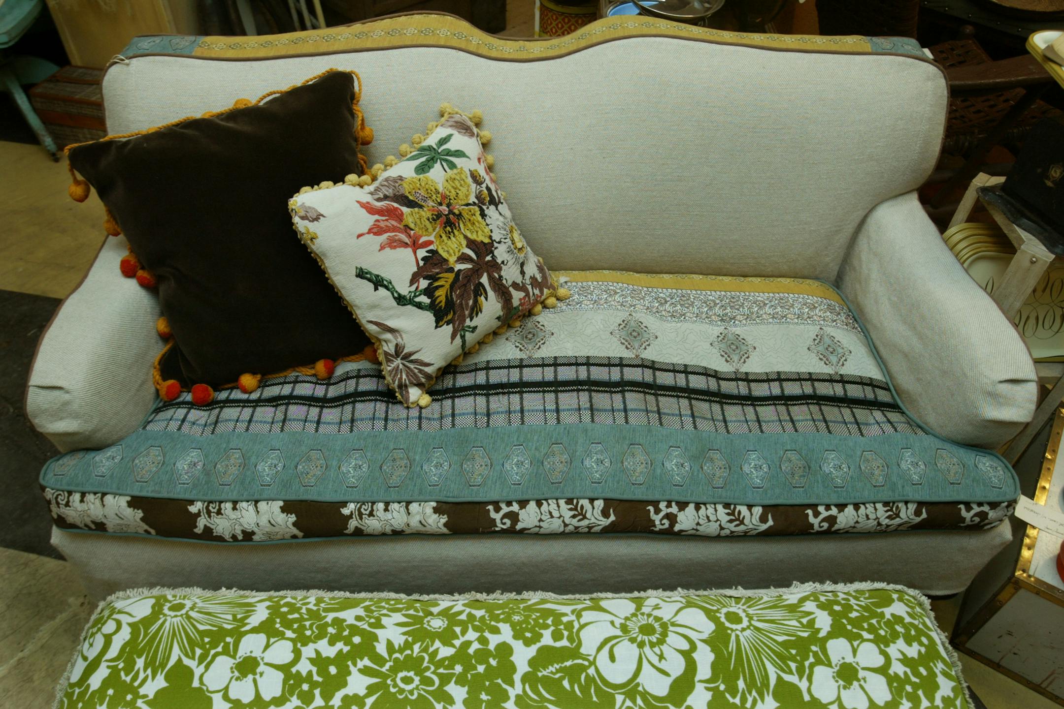 Sandy Stone is a found objects crafter and she created this couch.