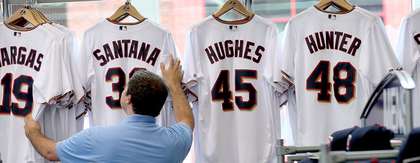 John Cwodzinski, who works at the Twins&#x2019; Target Field store, checked through the stock of jerseys in preparation for Friday&#x2019;s game against Milwaukee.