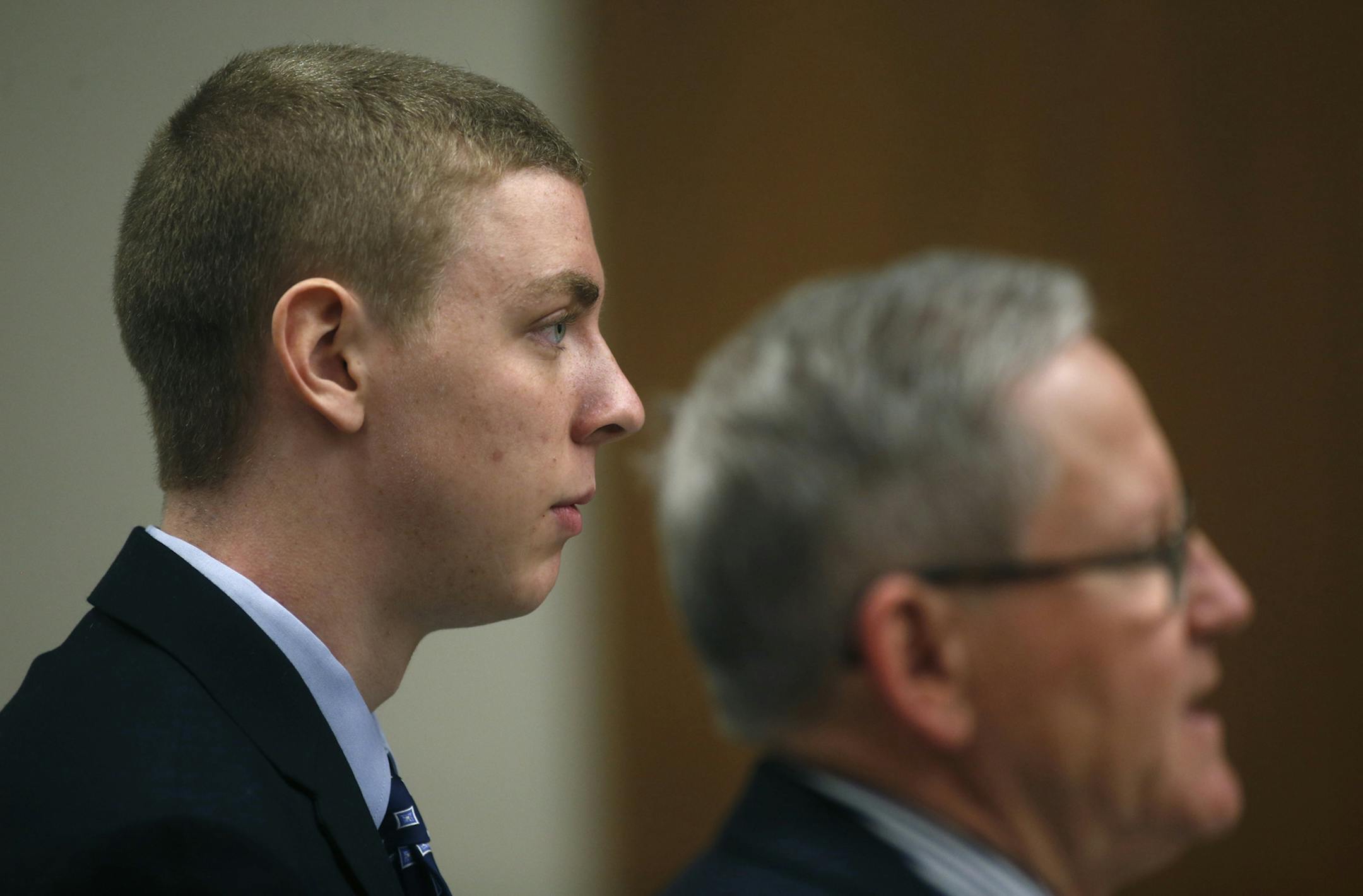 In this Feb. 2, 2015 photo, former Stanford student and athlete Brock Turner appaers in a Palo Alto, Calif., courtroom. A fledgling campaign to recall the judge who sentenced the former Stanford University swimmer to six months in jail for sexually assaulting an unconscious woman gained momentum Friday, June 10, 2016, as three prominent political consultants joined the effort. (Karl Mondon/San Jose Mercury News via AP) MANDATORY CREDIT