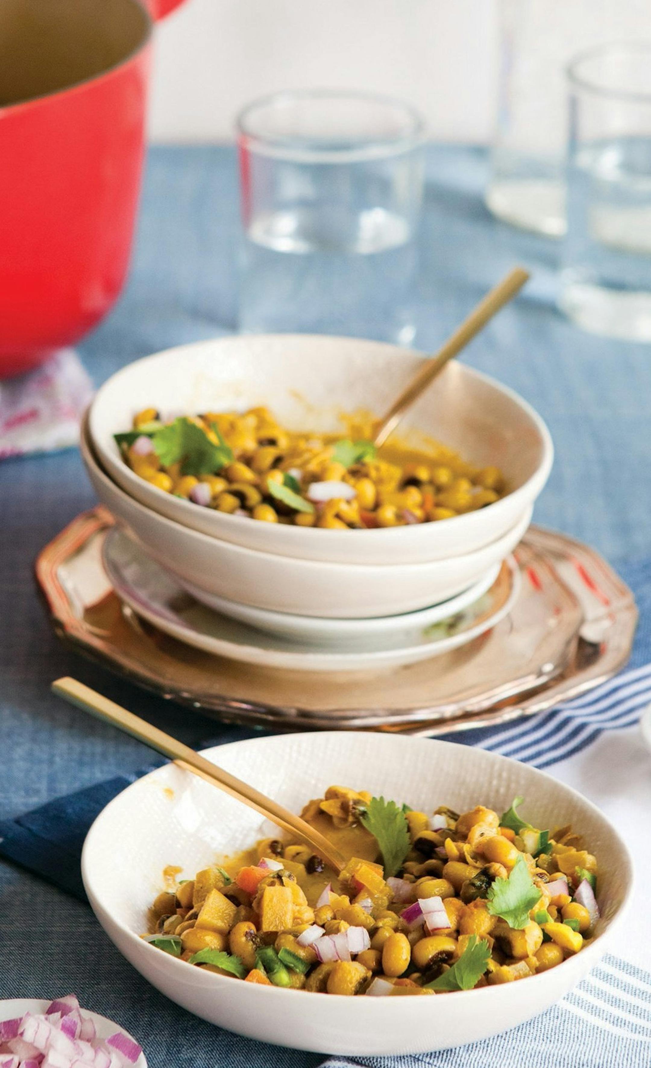 Coconut Black-Eyed Peas, from "A Mouthful of Wonderful" by Kim Sunee, can be served warm with rice but is equally wonderful at room temperature. (Raleigh News & Observer/MCT) ORG XMIT: 1154154